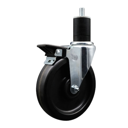 Service Caster 6'' Phenolic Swivel 1-3/4'' Expanding Stem Caster with Brake SCC-EX20S615-PHS-PLB-134